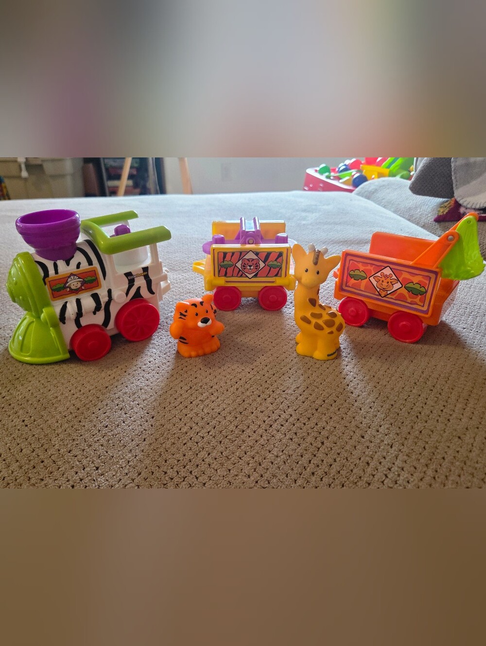Fisher Price Little People Musical Animal Safari Zoo Train Lot Tested Works 2001